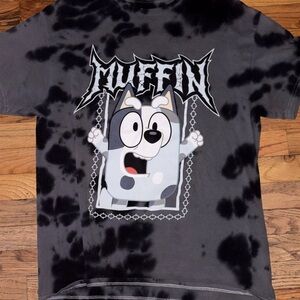 Bluey t shirt 100 cotton adult Medium Graphic Short Sleeve|Black|grey#cartoons